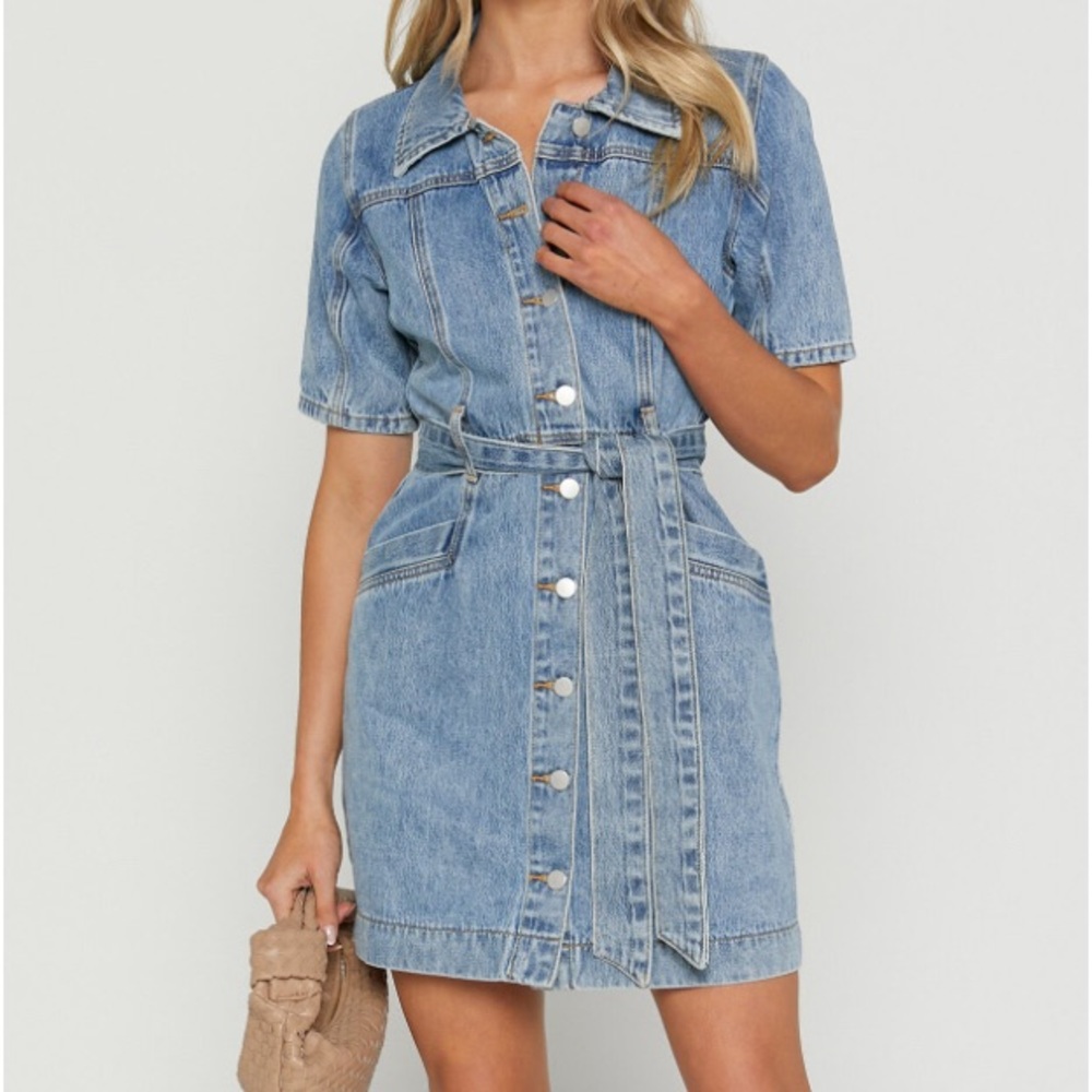 Denim button down dress